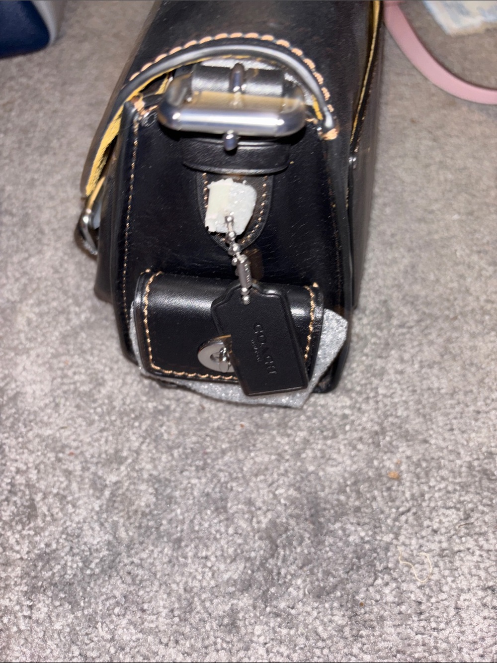 Coach Western Tabby Black Leather Crossbody with Signature C Buckle - Picture 4 of 11